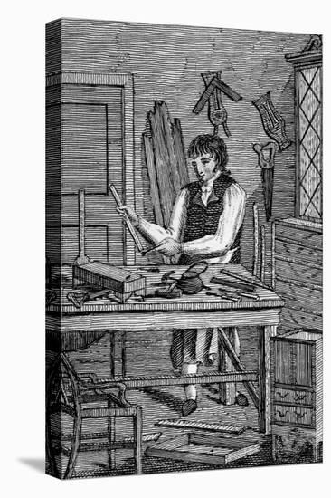 Illustration of a Cabinetmaker from Edward Hazen's Book of Trades-null-Stretched Canvas