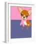 Illustration of a Chihuahua Dog-TeddyandMia-Framed Art Print