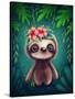 Illustration of a Cute Sloth-null-Stretched Canvas