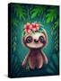 Illustration of a Cute Sloth-null-Stretched Canvas