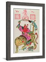 Illustration of a Divinity Employing Exorcism and Throwing from a Magic Bowl Five Poisonous Animals-null-Framed Giclee Print
