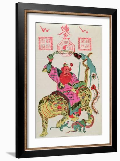 Illustration of a Divinity Employing Exorcism and Throwing from a Magic Bowl Five Poisonous Animals-null-Framed Giclee Print