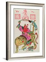 Illustration of a Divinity Employing Exorcism and Throwing from a Magic Bowl Five Poisonous Animals-null-Framed Giclee Print