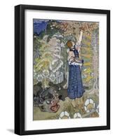 Illustration of a Fairy Tale: a Dragon and a Girl, 1898-Elena Dmitriewna Polenova-Framed Giclee Print