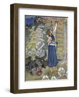 Illustration of a Fairy Tale: a Dragon and a Girl, 1898-Elena Dmitriewna Polenova-Framed Giclee Print