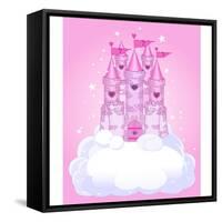 Illustration of a Fairy Tale Princess Castle in the Sky. Raster Version.-Dazdraperma-Framed Stretched Canvas