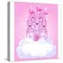 Illustration of a Fairy Tale Princess Castle in the Sky. Raster Version.-Dazdraperma-Stretched Canvas