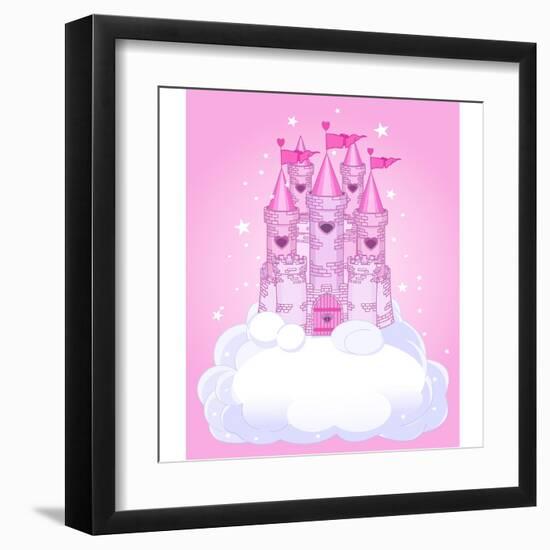 Illustration of a Fairy Tale Princess Castle in the Sky. Raster Version.-Dazdraperma-Framed Art Print