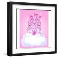 Illustration of a Fairy Tale Princess Castle in the Sky. Raster Version.-Dazdraperma-Framed Art Print