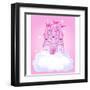 Illustration of a Fairy Tale Princess Castle in the Sky. Raster Version.-Dazdraperma-Framed Art Print