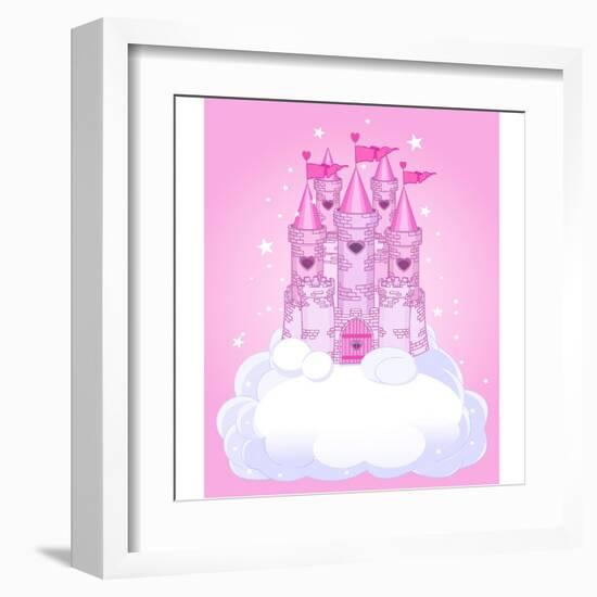 Illustration of a Fairy Tale Princess Castle in the Sky. Raster Version.-Dazdraperma-Framed Art Print