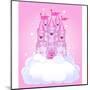 Illustration of a Fairy Tale Princess Castle in the Sky. Raster Version.-Dazdraperma-Mounted Art Print