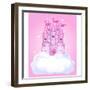 Illustration of a Fairy Tale Princess Castle in the Sky. Raster Version.-Dazdraperma-Framed Art Print