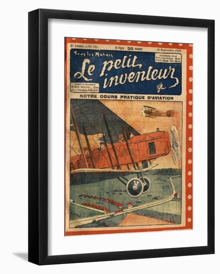 Illustration of a Flying Biplane-Stefano Bianchetti-Framed Giclee Print