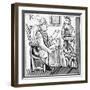 Illustration of a Fortune Teller Reading Magical Signs to a Paying Customer-null-Framed Giclee Print