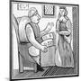 Illustration of a Fortune Teller Reading Magical Signs to a Paying Customer-null-Mounted Giclee Print