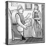 Illustration of a Fortune Teller Reading Magical Signs to a Paying Customer-null-Stretched Canvas