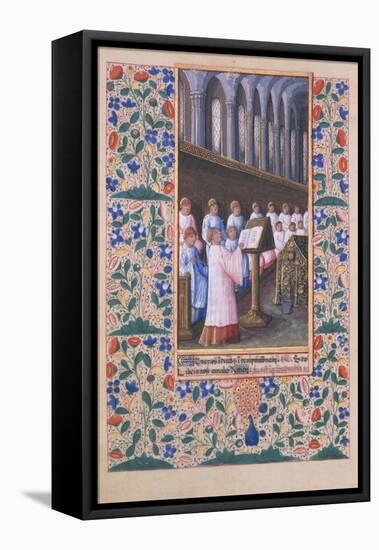 Illustration of a Funeral Service, from the Book of Hours of Louis DOrleans, 1469-Jean Colombe-Framed Stretched Canvas