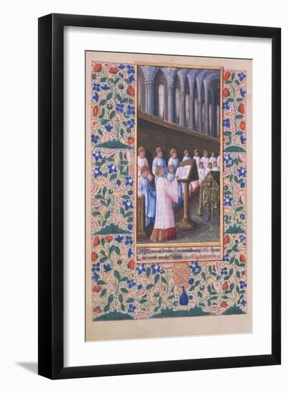 Illustration of a Funeral Service, from the Book of Hours of Louis DOrleans, 1469-Jean Colombe-Framed Giclee Print