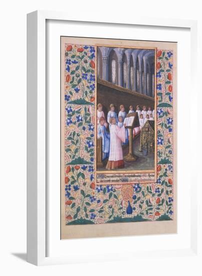 Illustration of a Funeral Service, from the Book of Hours of Louis DOrleans, 1469-Jean Colombe-Framed Giclee Print