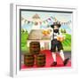 Illustration of a German Man at Oktoberfest-interactimages-Framed Photographic Print