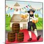 Illustration of a German Man at Oktoberfest-interactimages-Mounted Photographic Print