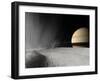 Illustration of a Geyser Erupting on the Surface of Enceladus-Stocktrek Images-Framed Premium Photographic Print