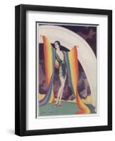 Illustration of a Glamorous Lady Wearing a Rainbow as a Shawl-null-Framed Photographic Print