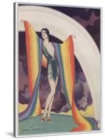 Illustration of a Glamorous Lady Wearing a Rainbow as a Shawl-null-Stretched Canvas