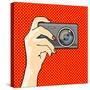 Illustration of a Hand Holding a Photo Camera (Raster Version)-Alena Kozlova-Stretched Canvas