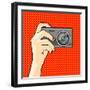 Illustration of a Hand Holding a Photo Camera (Raster Version)-Alena Kozlova-Framed Art Print