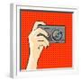 Illustration of a Hand Holding a Photo Camera (Raster Version)-Alena Kozlova-Framed Art Print