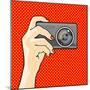 Illustration of a Hand Holding a Photo Camera (Raster Version)-Alena Kozlova-Mounted Art Print