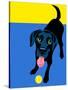 Illustration of a Happy Playful Black Labrador Retriever-TeddyandMia-Stretched Canvas