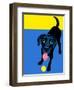 Illustration of a Happy Playful Black Labrador Retriever-TeddyandMia-Framed Art Print