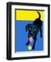 Illustration of a Happy Playful Black Labrador Retriever-TeddyandMia-Framed Art Print