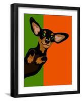 Illustration Of A Happy Playful Dachchund-TeddyandMia-Framed Art Print