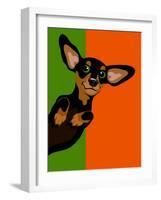 Illustration Of A Happy Playful Dachchund-TeddyandMia-Framed Art Print