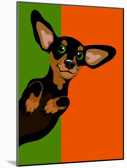 Illustration Of A Happy Playful Dachchund-TeddyandMia-Mounted Art Print