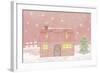 Illustration of a House While Snowing-null-Framed Giclee Print