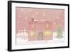 Illustration of a House While Snowing-null-Framed Giclee Print