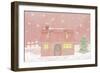 Illustration of a House While Snowing-null-Framed Giclee Print
