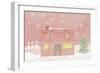Illustration of a House While Snowing-null-Framed Giclee Print
