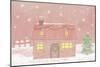 Illustration of a House While Snowing-null-Mounted Giclee Print