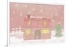 Illustration of a House While Snowing-null-Framed Giclee Print