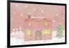 Illustration of a House While Snowing-null-Framed Giclee Print