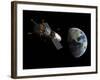 Illustration of a Lunar Tug Propelling Itself into Earth Orbit-Stocktrek Images-Framed Photographic Print