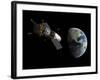 Illustration of a Lunar Tug Propelling Itself into Earth Orbit-Stocktrek Images-Framed Photographic Print