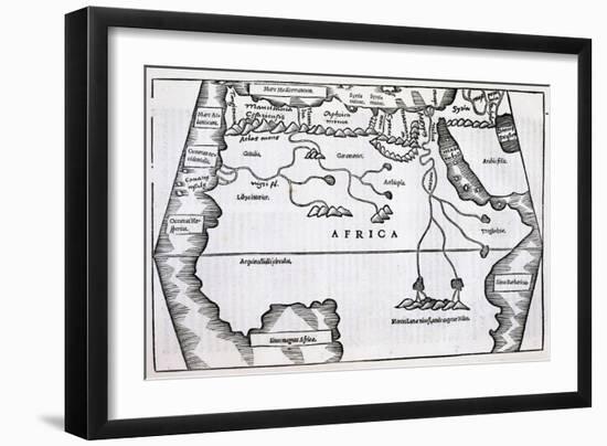 Illustration of a Map of Africa-null-Framed Giclee Print