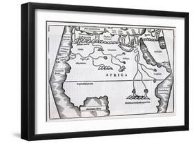 Illustration of a Map of Africa-null-Framed Giclee Print